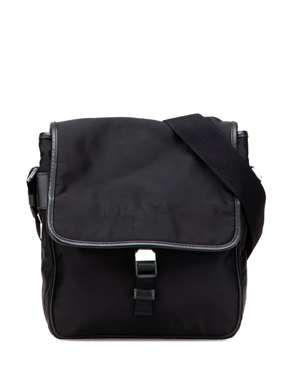 Prada Pre-Owned 2000-2025 テスート バックル メッセンジャー ショルダーバッグ - ブラック Prada Pre-Owned 2000-2025 テスート バックル メッセンジャー ショルダーバッグ - ブラック