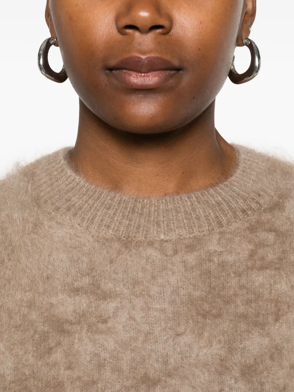 Max Mara Cashmere Crew-neck Sweater In Brown