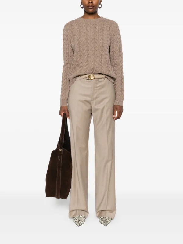 MaxMara ケーブルニットブラウンセーター Max Mara ケーブルニット セーター | ブラウン | FARFETCH JP