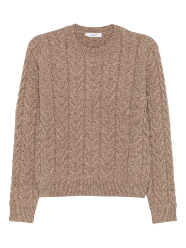 Max Mara ケーブルニット セーター | ブラウン | FARFETCH JP