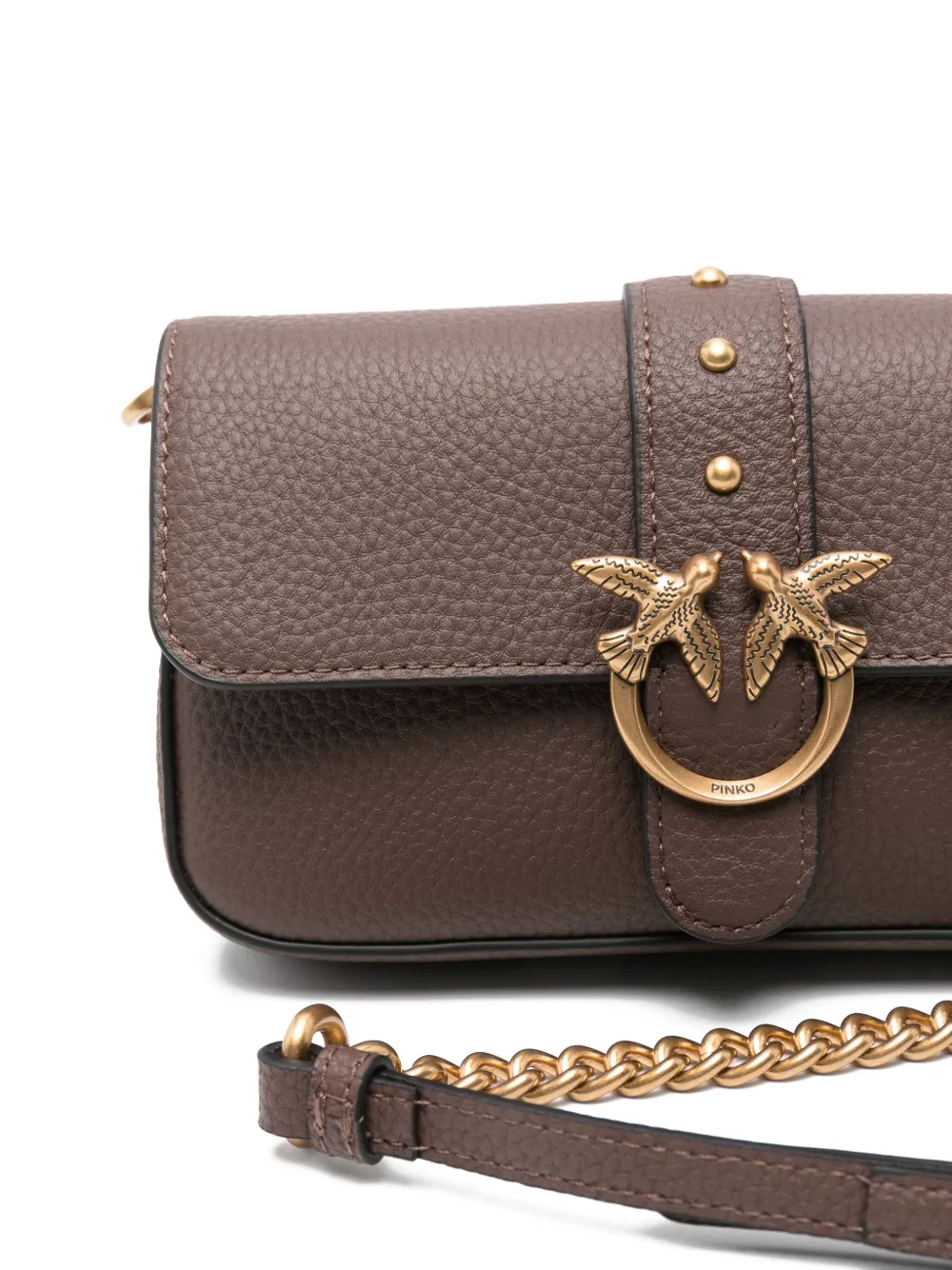 PINKO Love Birds crossbodytas met gesp Bruin