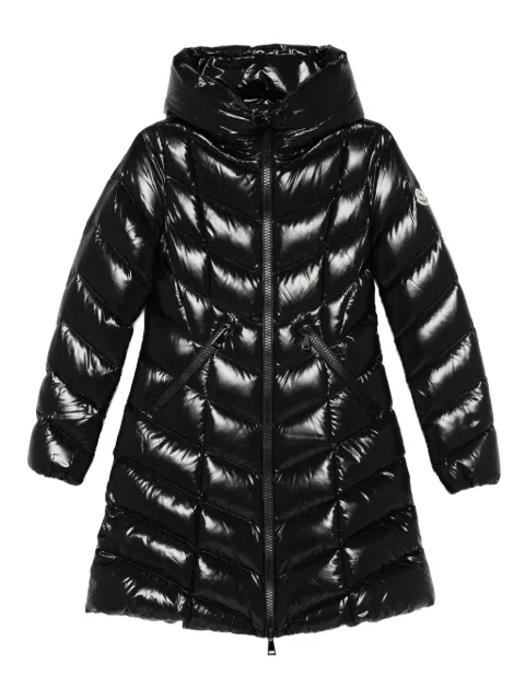 Moncler chevron-quilted hooded puffer jacket