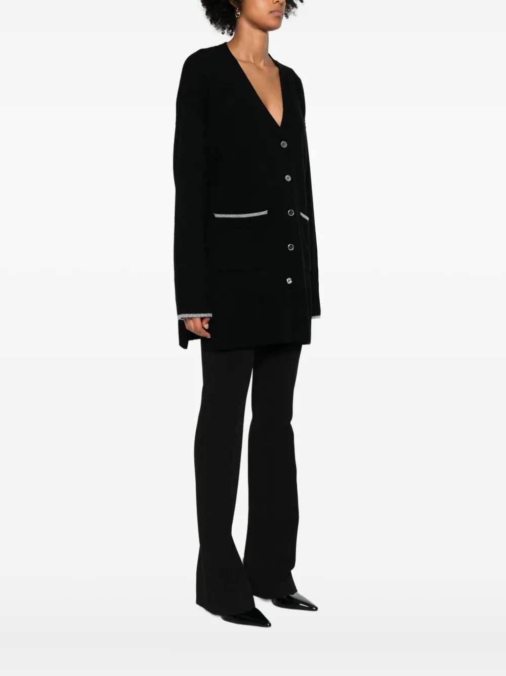 PINKO Ribgebreid vest Zwart