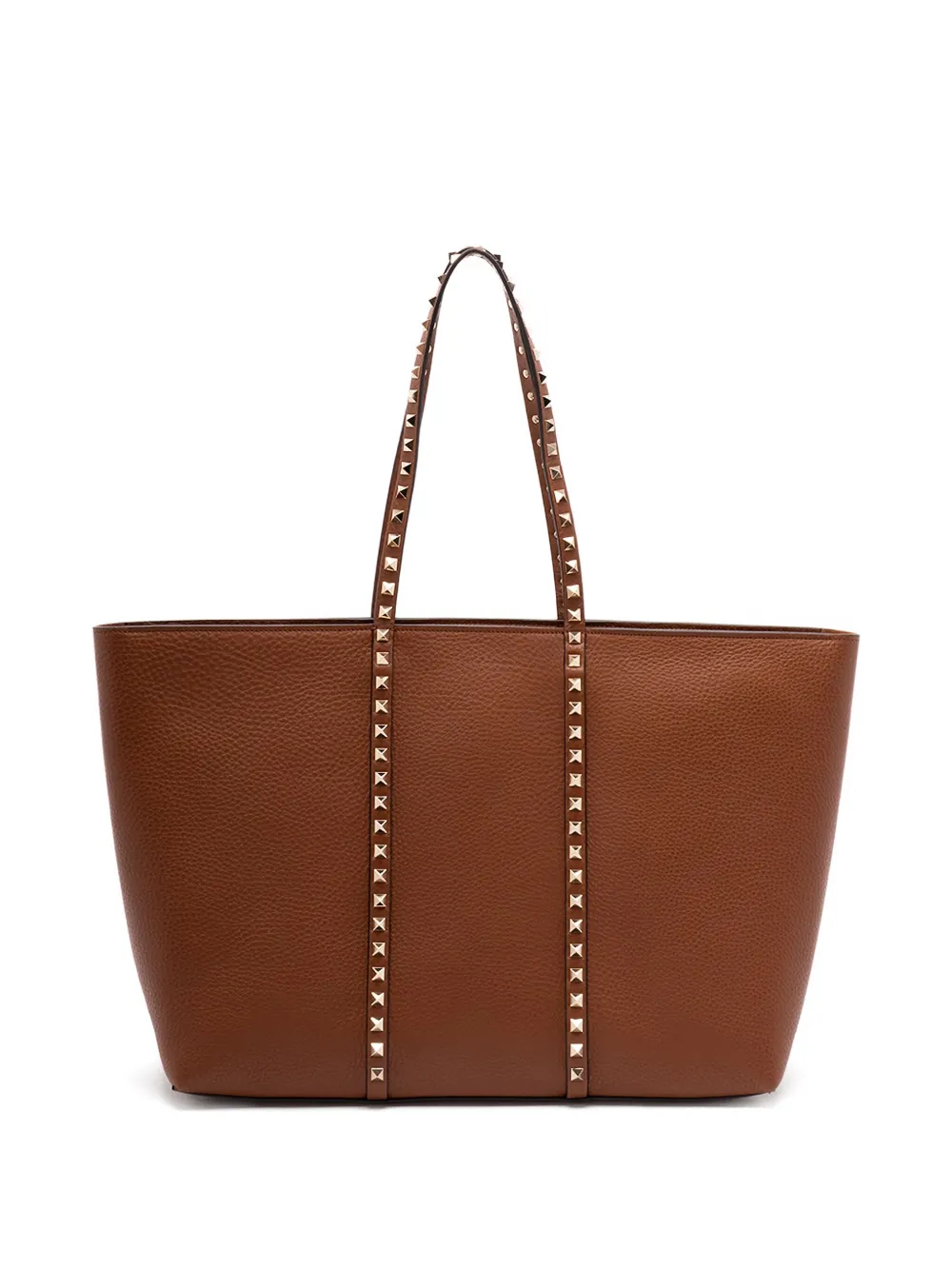 Valentino Garavani Rockstud leather tote bag - Bruin
