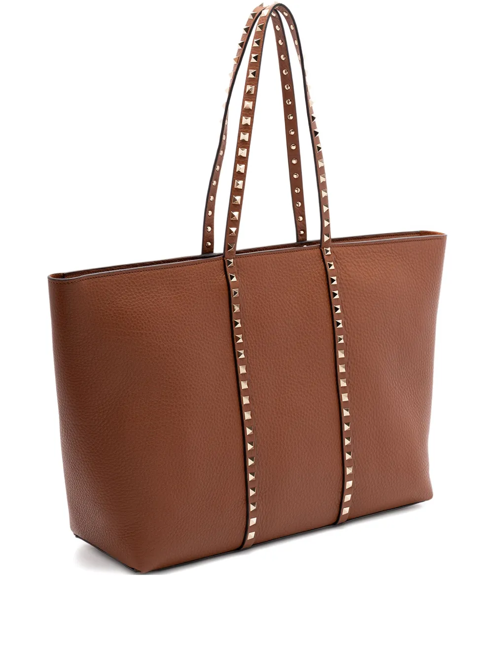 Valentino Garavani Rockstud leather tote bag - ブラウン Valentino Garavani Rockstud leather tote bag - ブラウン