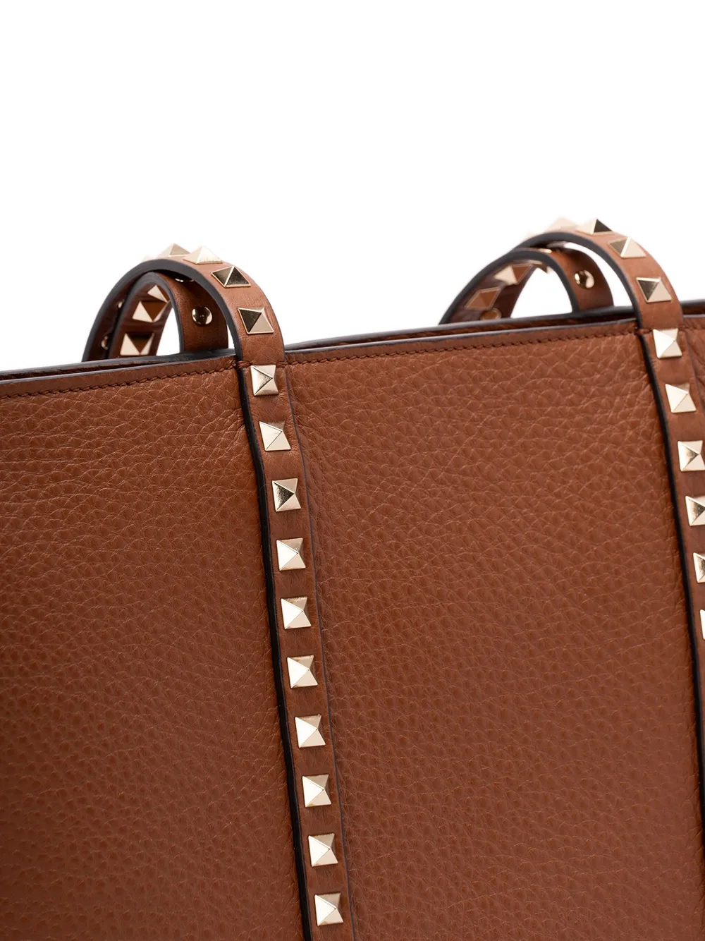 Valentino Garavani Rockstud leather tote bag Bruin