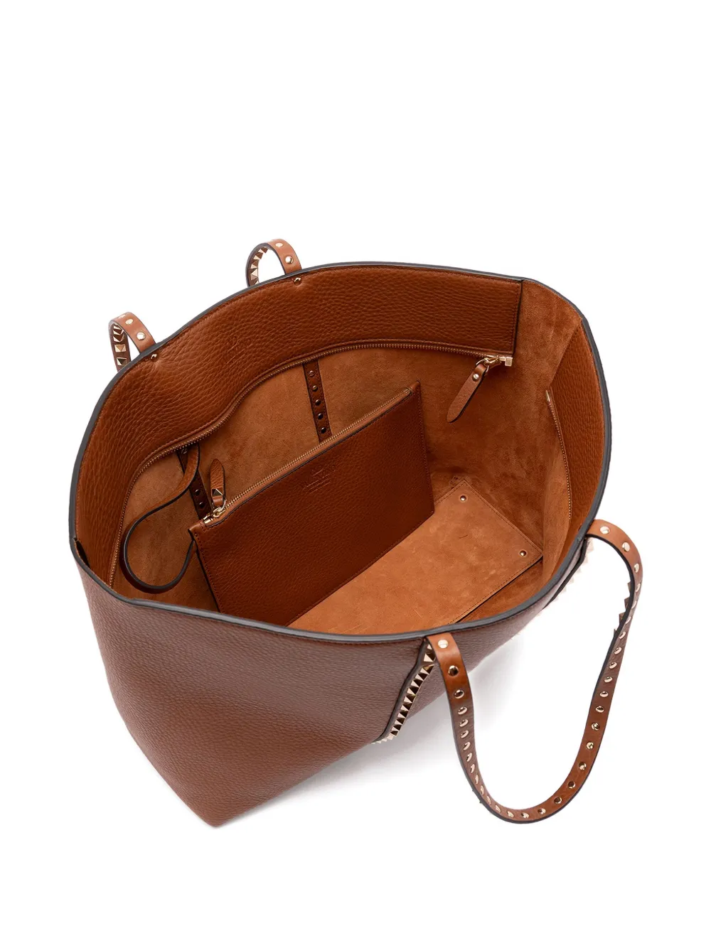 Valentino Garavani Rockstud leather tote bag Bruin