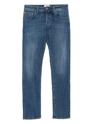 Gucci Calça Jeans Reta Com Patch De Logo | Azul | FARFETCH BR