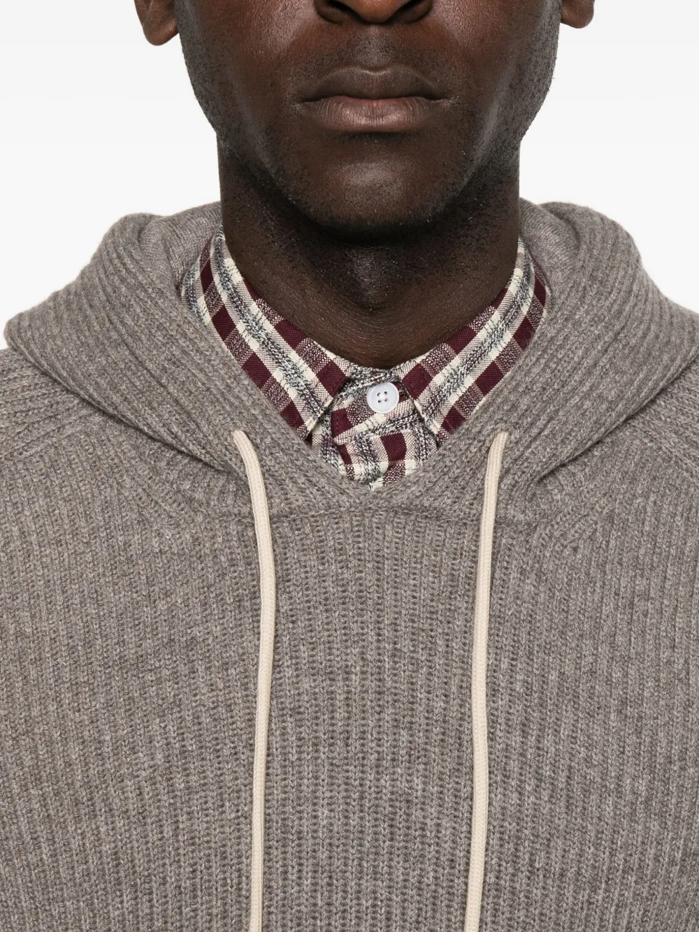 Tagliatore Ribbed Hoodie In Gray