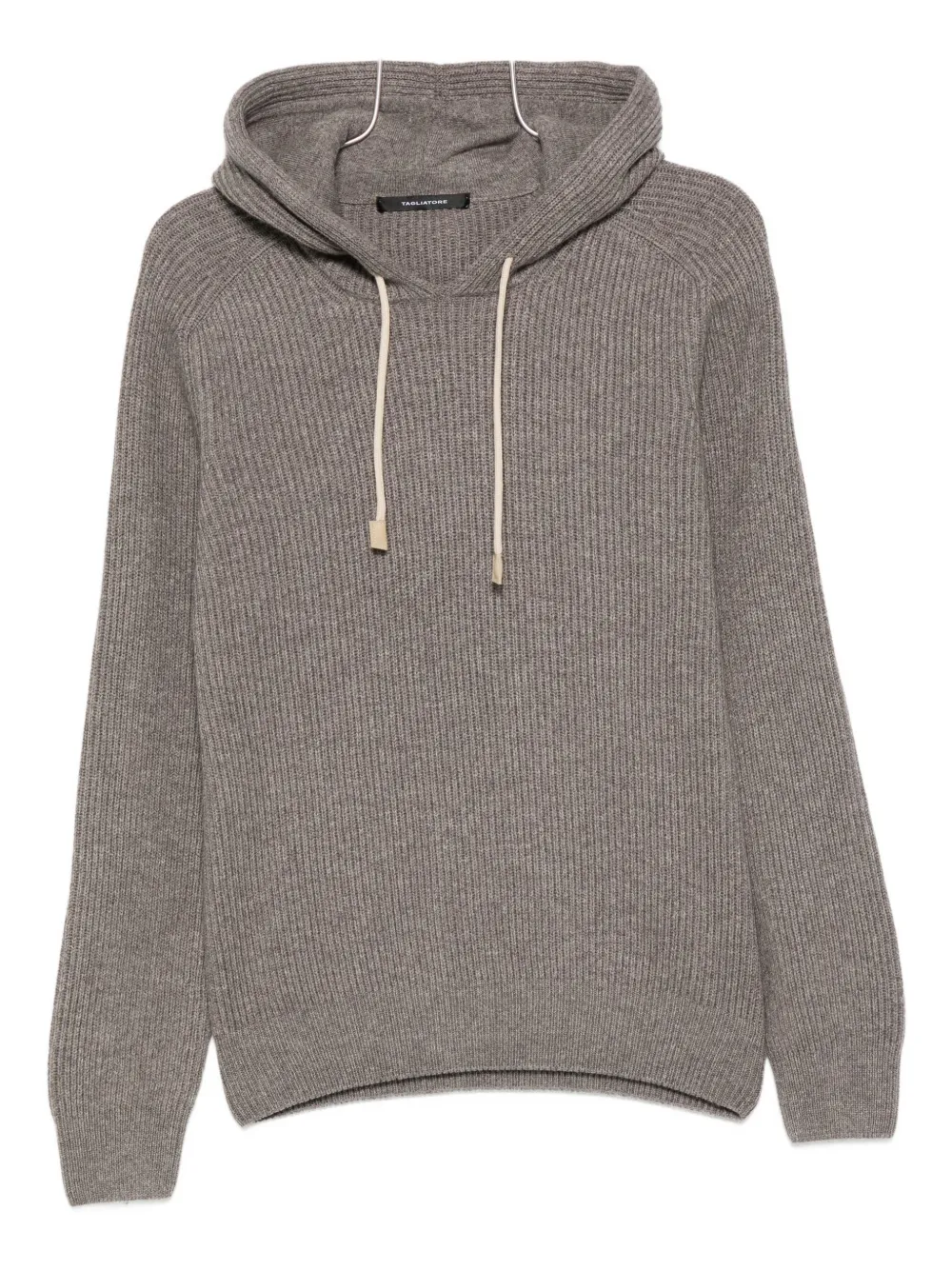 Tagliatore Ribbed Hoodie In Gray