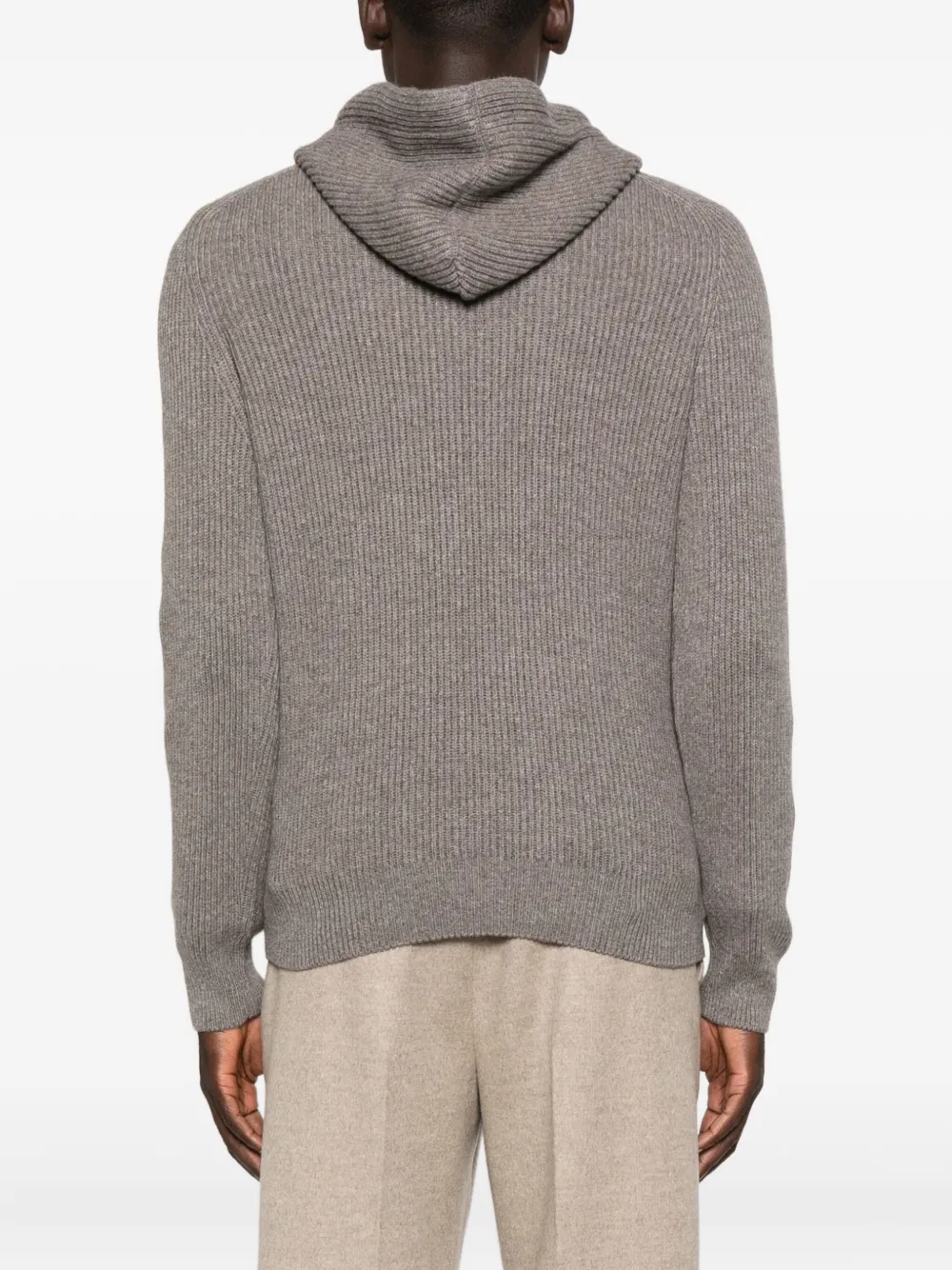 Tagliatore Ribbed Hoodie In Gray
