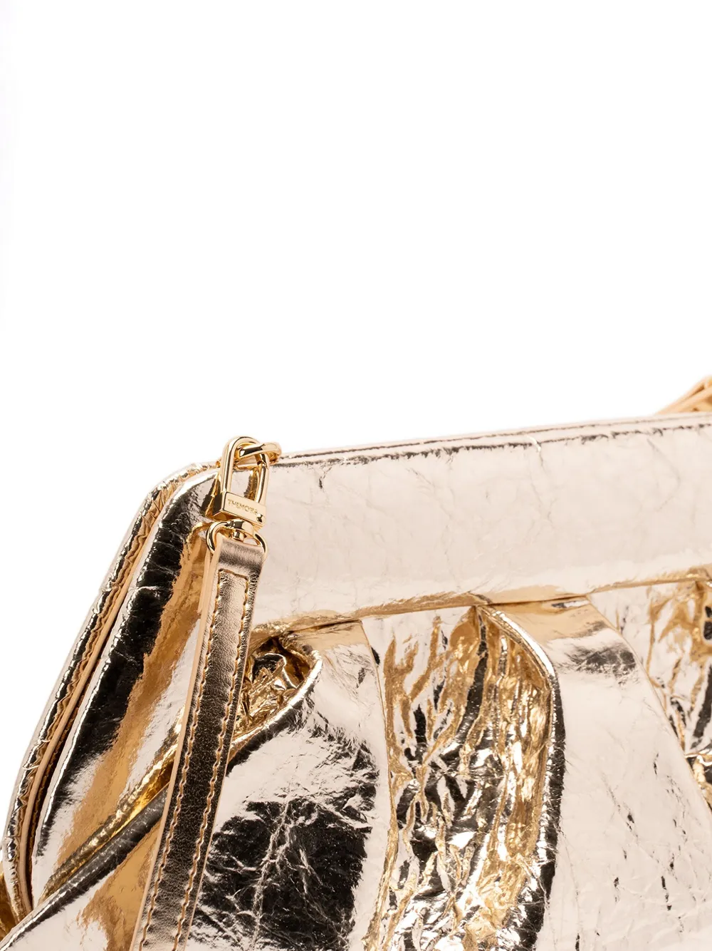Themoirè Gea Pineapple metallic-finish clutch bag Geel