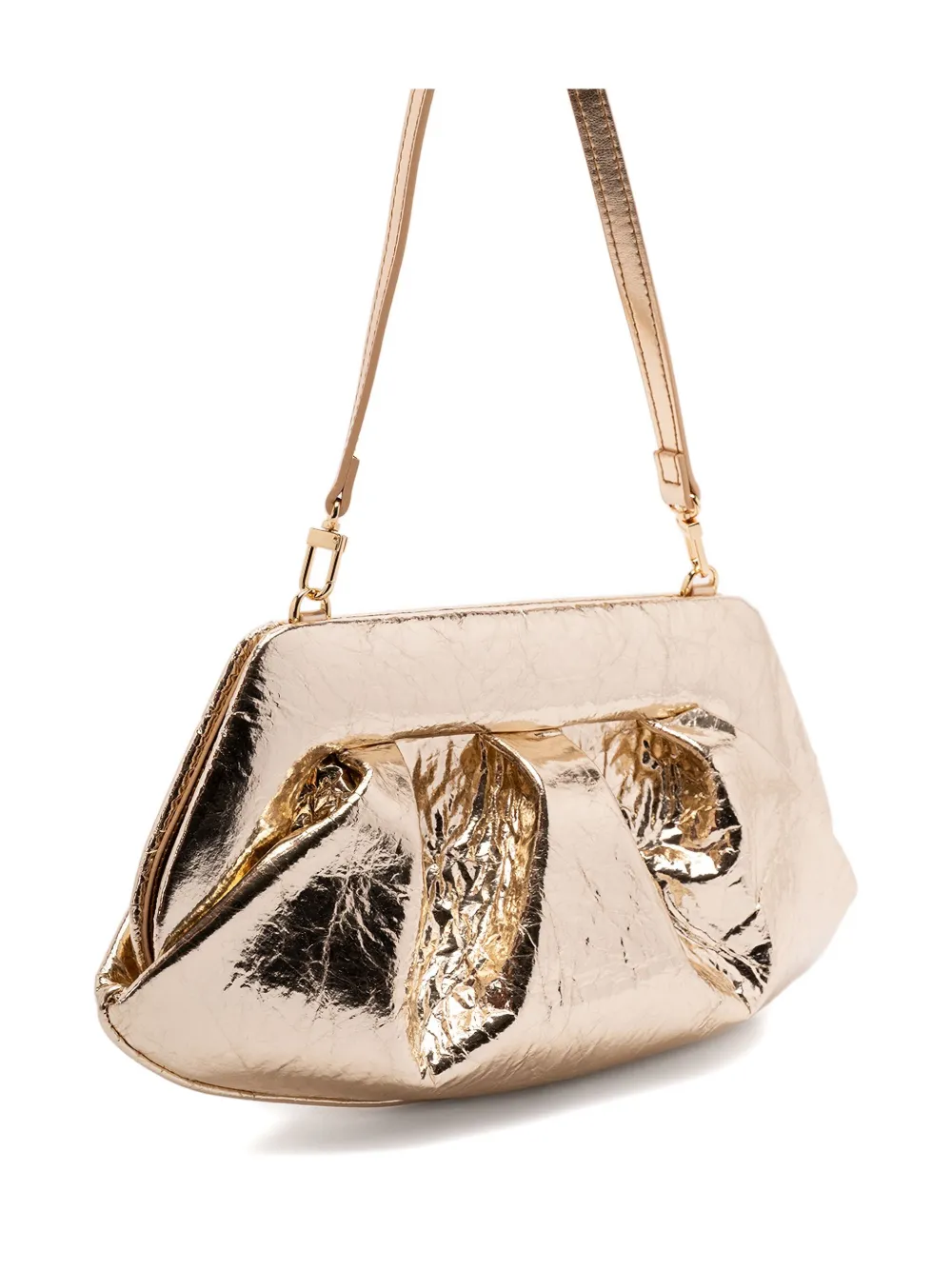 Themoirè Gea Pineapple Metallic-finish Clutch Bag In Yellow