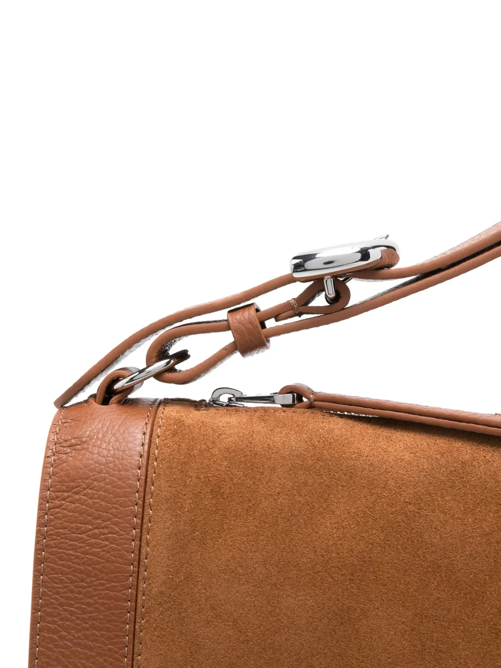 Coccinelle Rectangular Suede Shoulder Bag In Brown