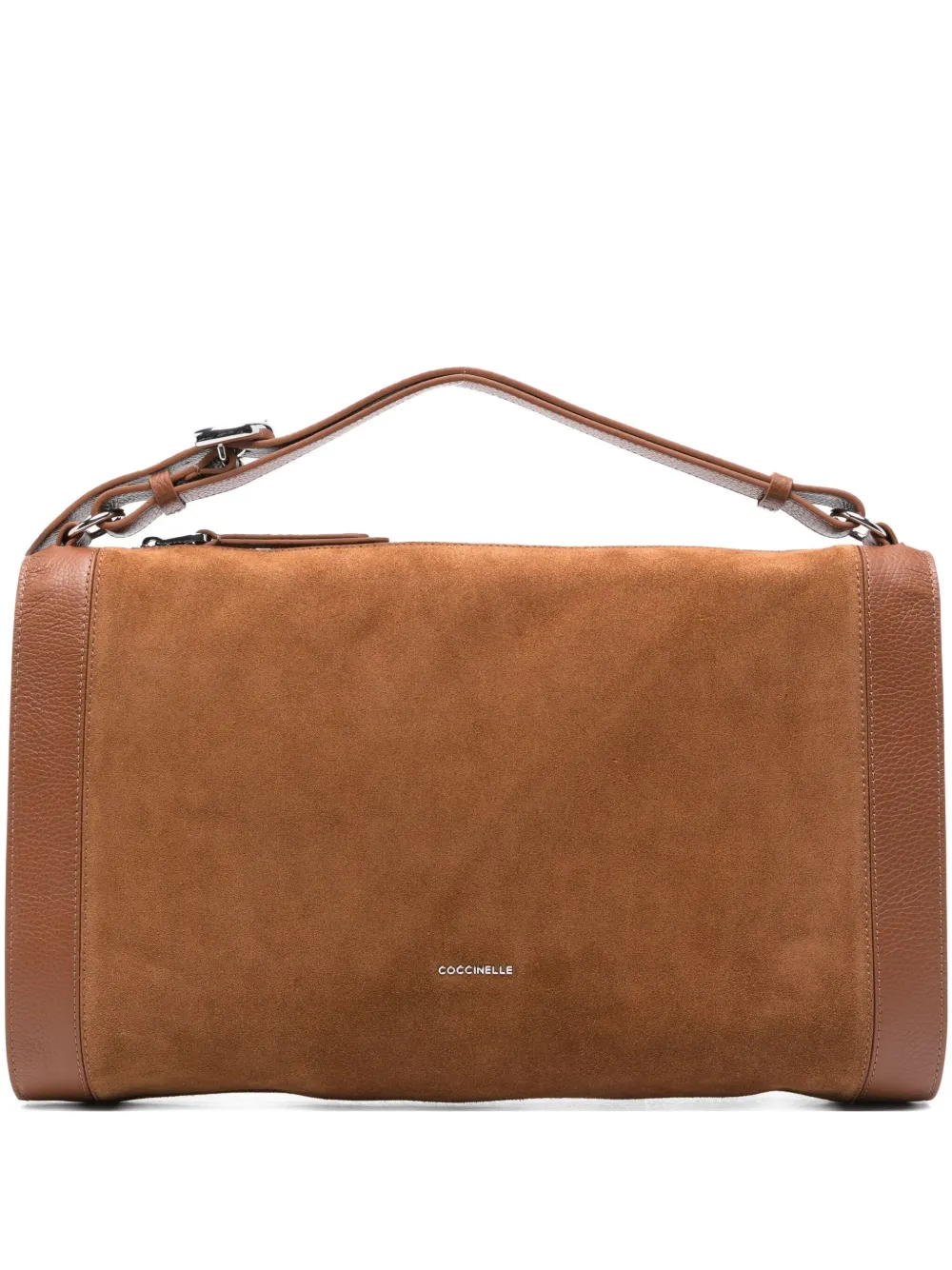 Coccinelle Rectangular Suede Shoulder Bag In Brown