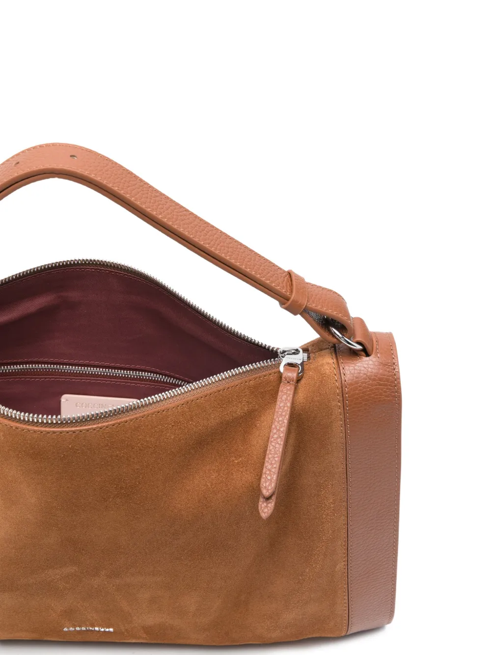 Coccinelle Suède schoudertas Bruin