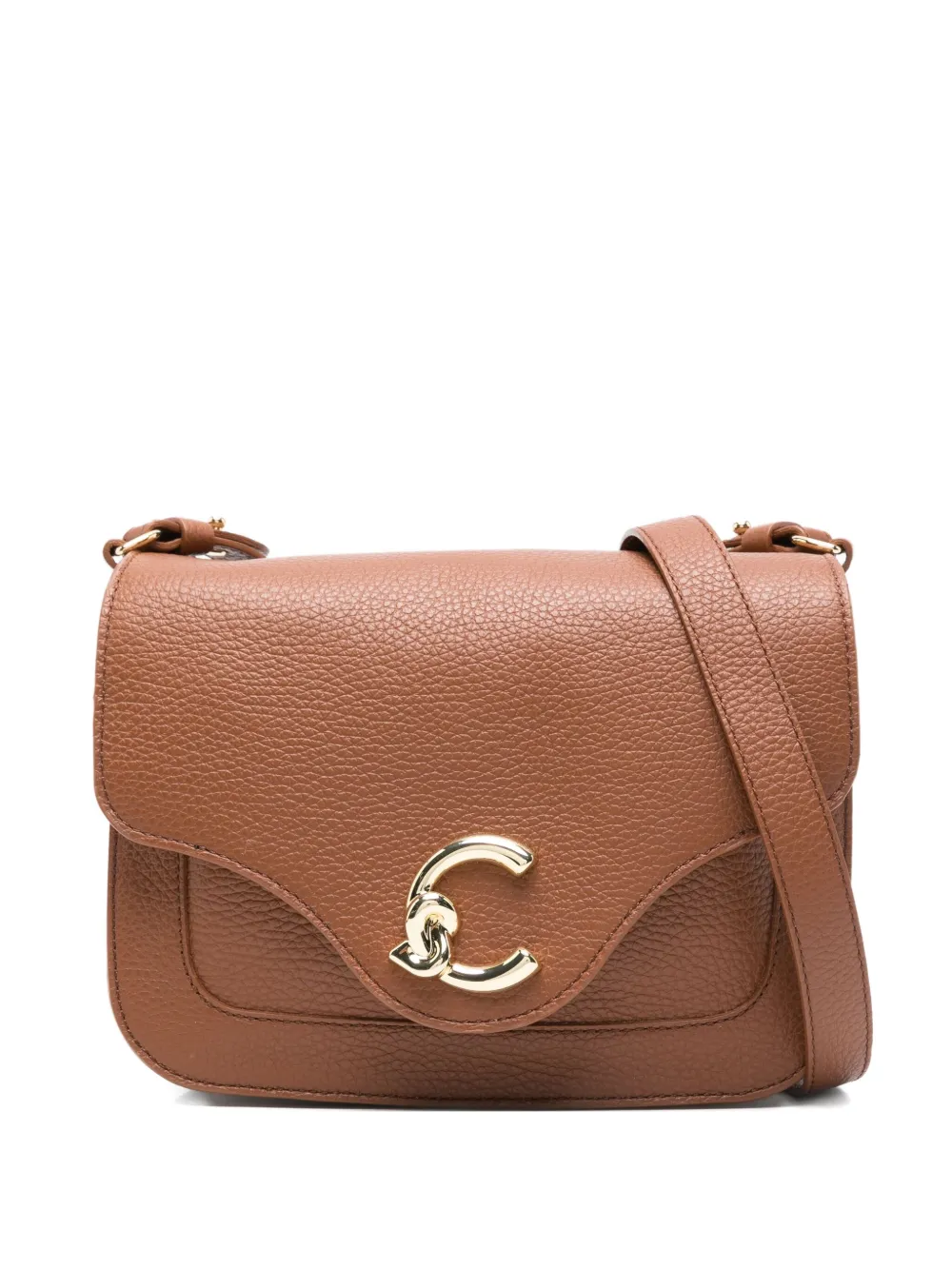 Coccinelle C-me flap cross body bag | Brown | Image 1
