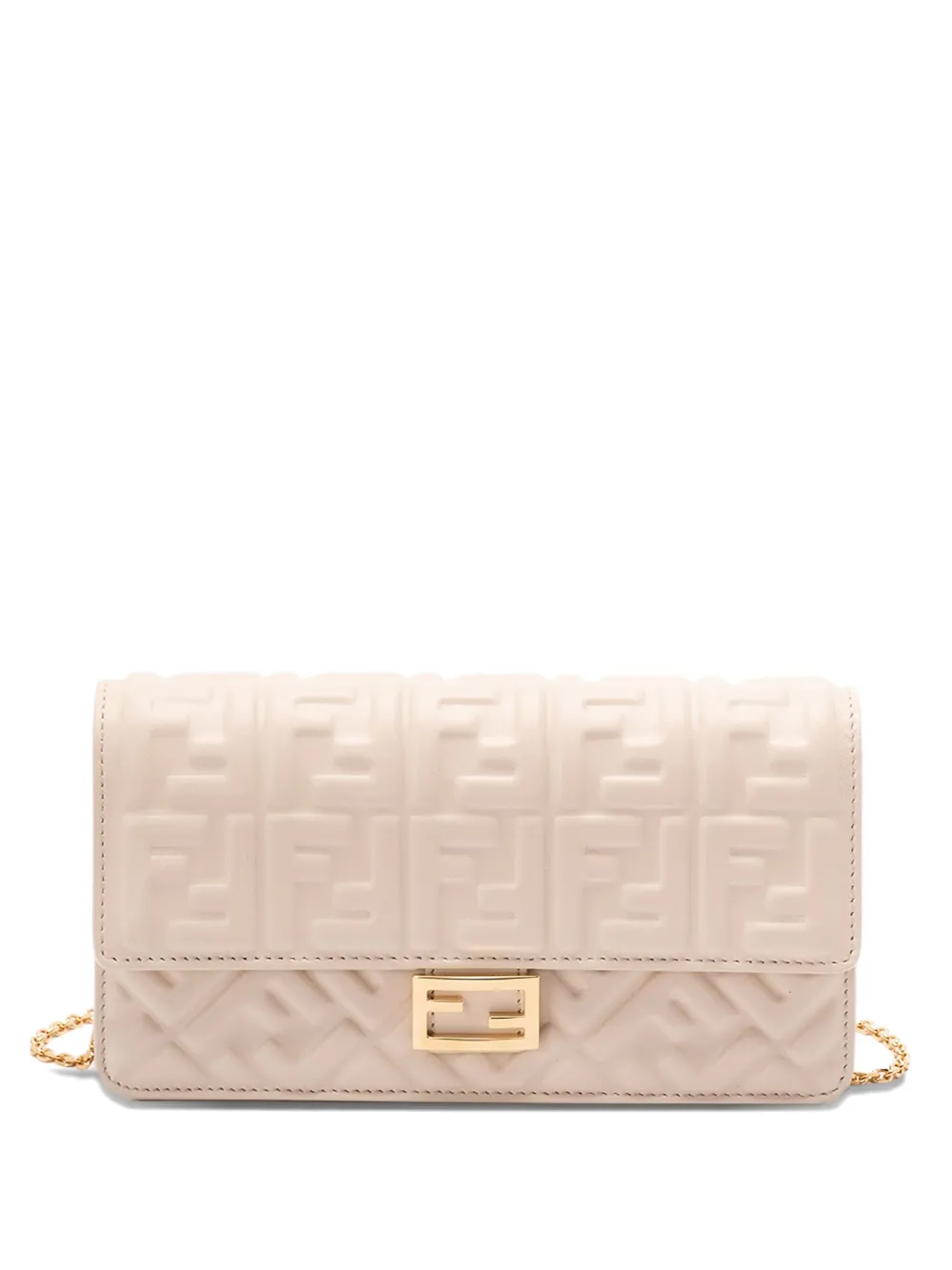 FENDI Wallet On Chain Baguette clutch bag - F0VWM CAMELIA+ORO SOFT FENDI Wallet On Chain Baguette clutch bag - F0VWM CAMELIA+ORO SOFT