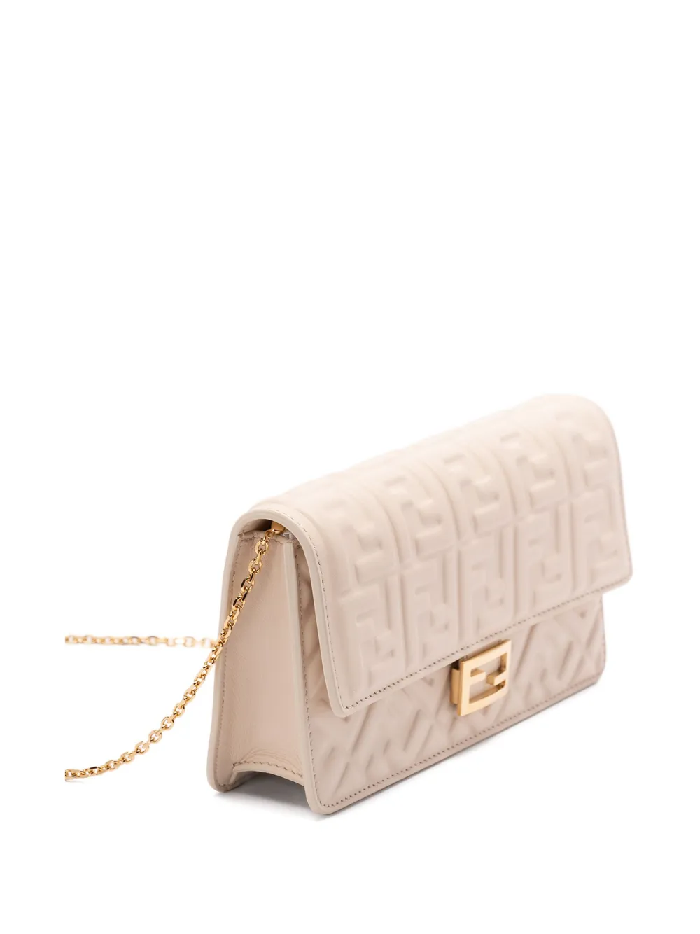 FENDI Wallet On Chain Baguette clutch bag F0VWM CAMELIA+ORO SOFT