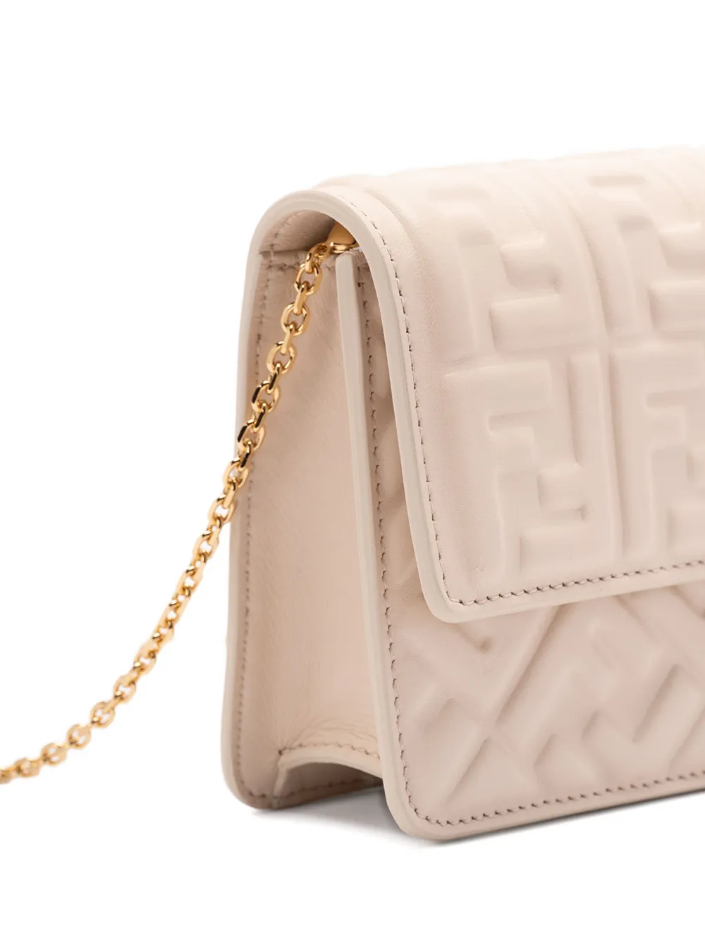FENDI Wallet On Chain Baguette clutch bag F0VWM CAMELIA+ORO SOFT