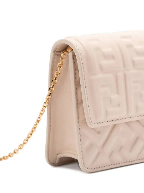 FENDI Wallet On Chain Baguette Clutch Bag | White | FARFETCH
