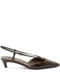 FENDI 40mm slingback pointed-toe heeled pumps - Green