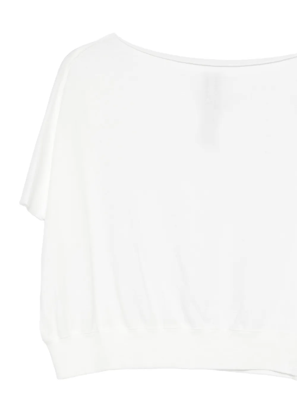 Rick Owens Drkshdw Boat-neck Cotton Top In White