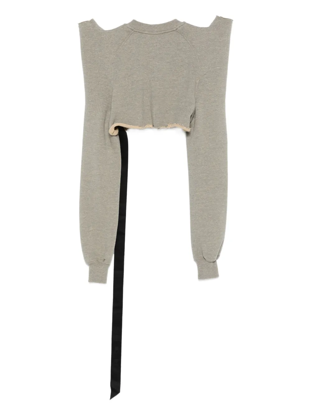 Rick Owens Drkshdw Frayed-hem Raglan-sleeve Top In Gray