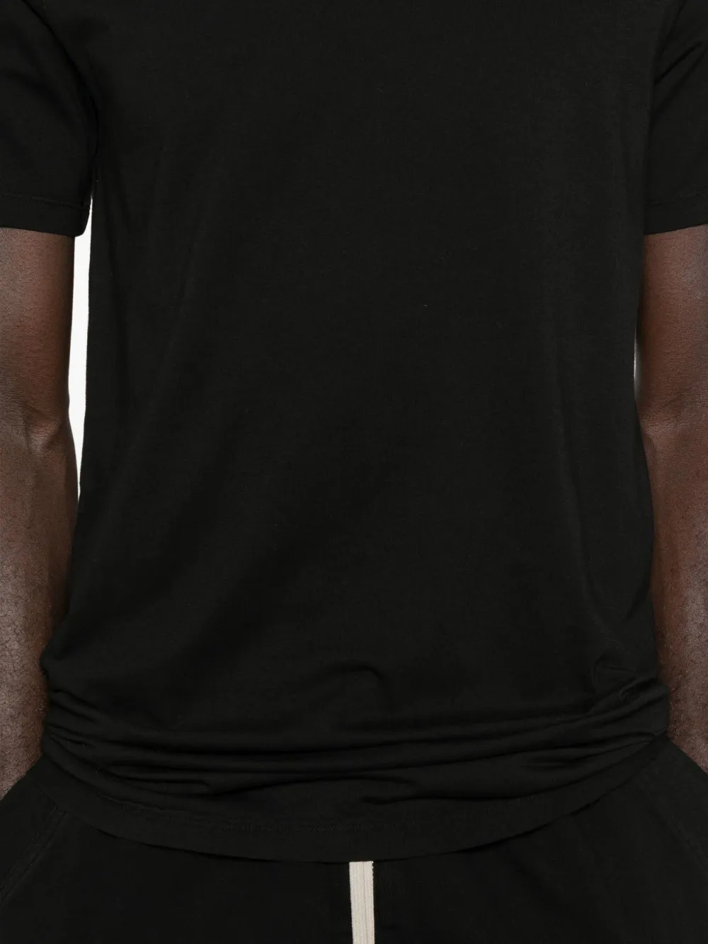 Rick Owens Drkshdw Asymmetric Hem Short Sleeve Round Neck T-shirt In Black