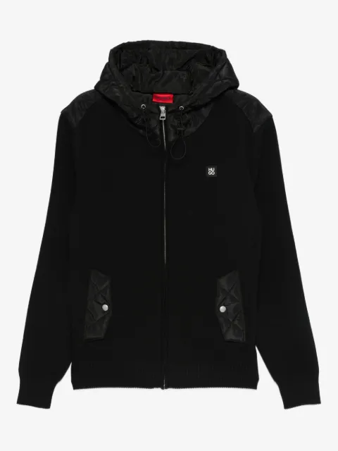 HUGO quilted-pockets hooded jacket