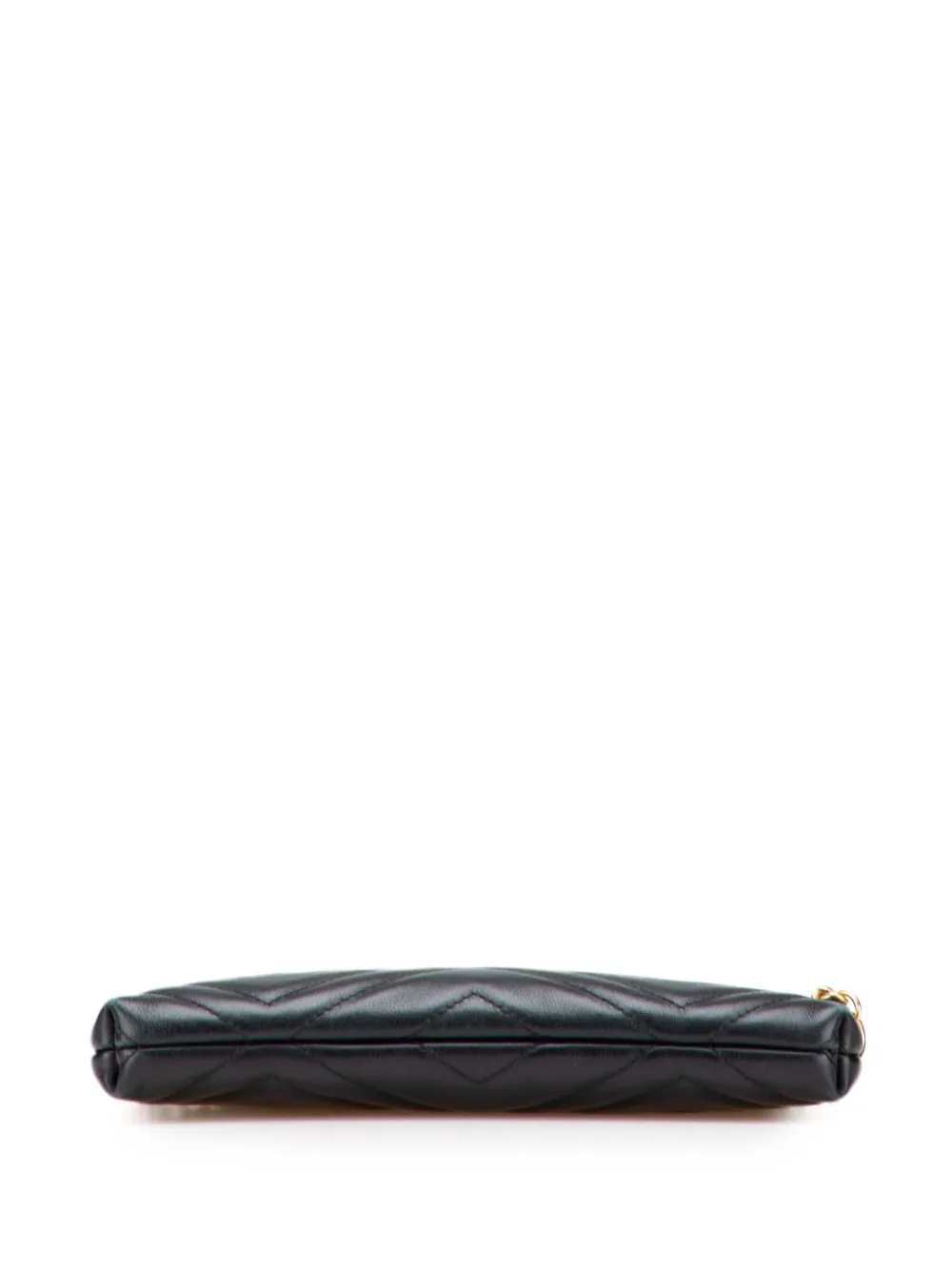 Pre-owned Gucci 2016-2025 Mini Gg Marmont Matelasse Leather Wallet On Chain Crossbody Bag In Black