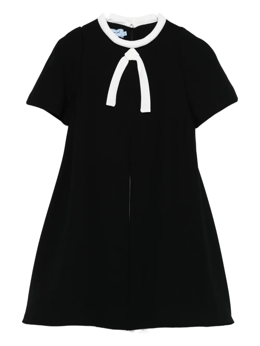 Mi Mi Sol Bow-detail Short-sleeve Dress In Black