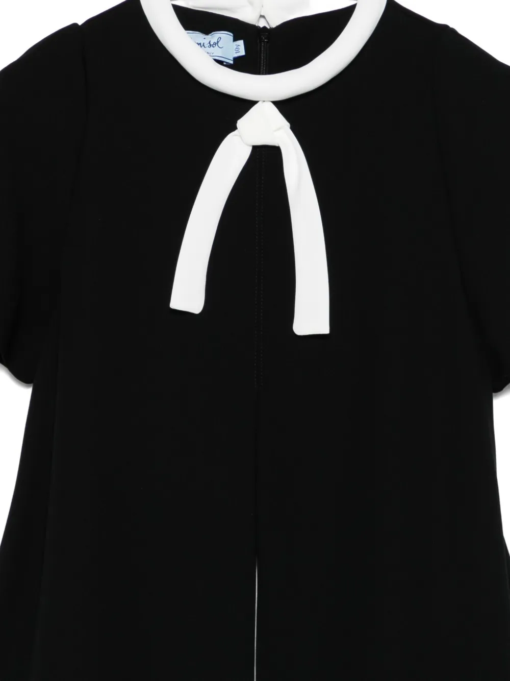Mi Mi Sol Bow-detail Short-sleeve Dress In Black
