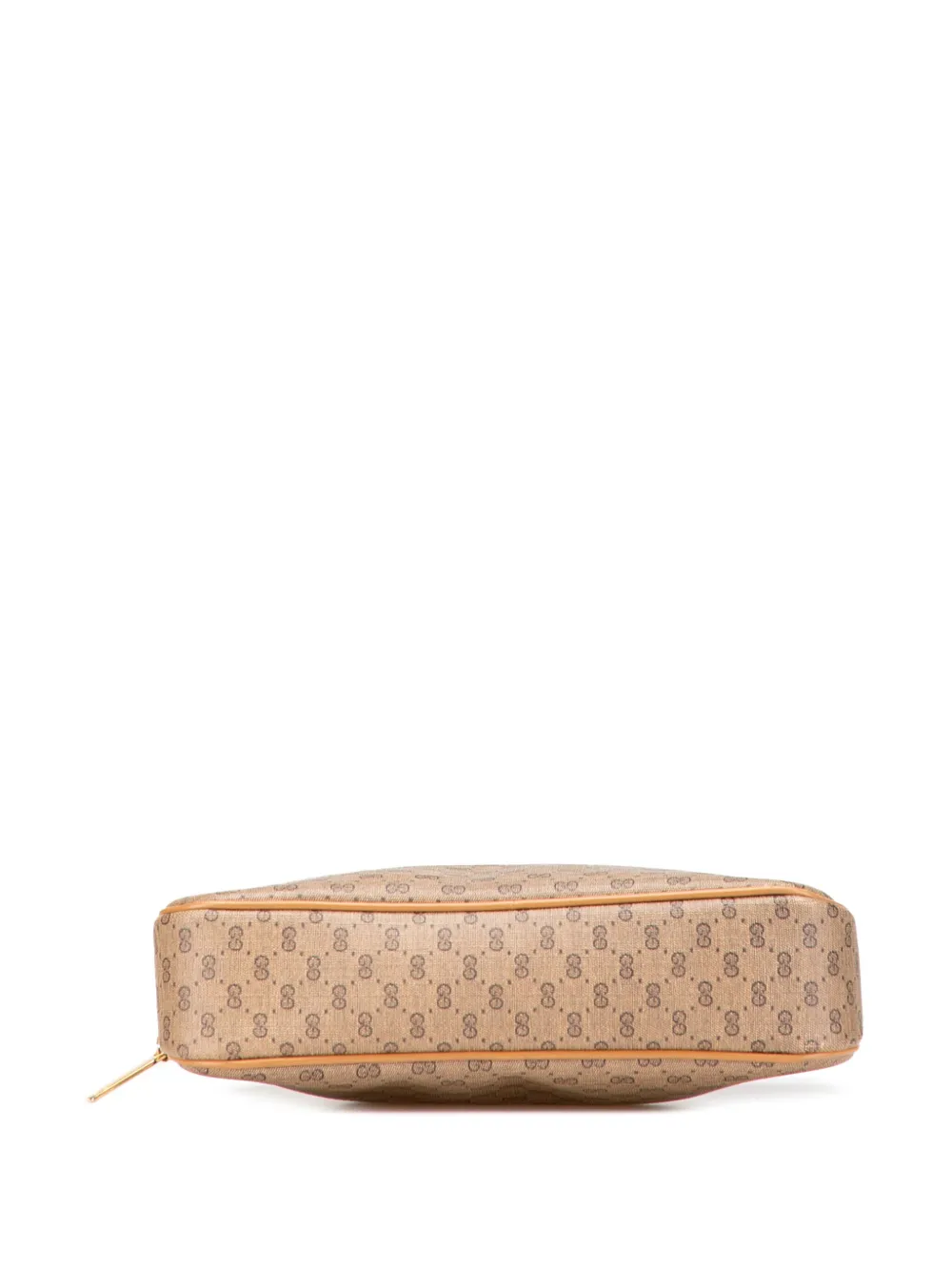Pre-owned Gucci 2000-2015 Micro Gg Coated Canvas Travel Toiletry Cosmetic Pouch Clutch Bag In Brown