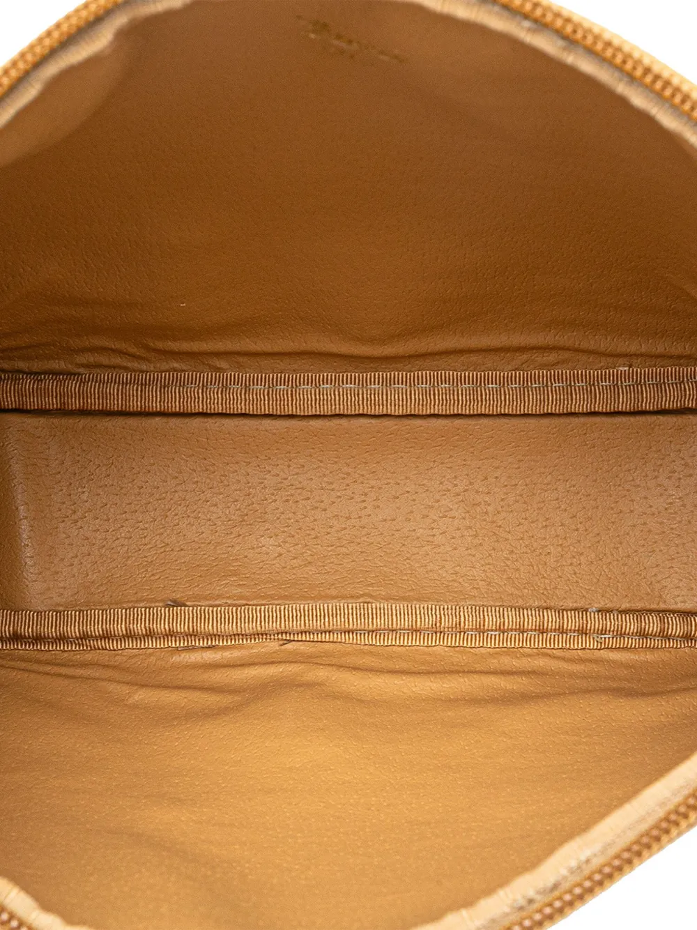 Pre-owned Gucci 2000-2015 Micro Gg Coated Canvas Travel Toiletry Cosmetic Pouch Clutch Bag In Brown