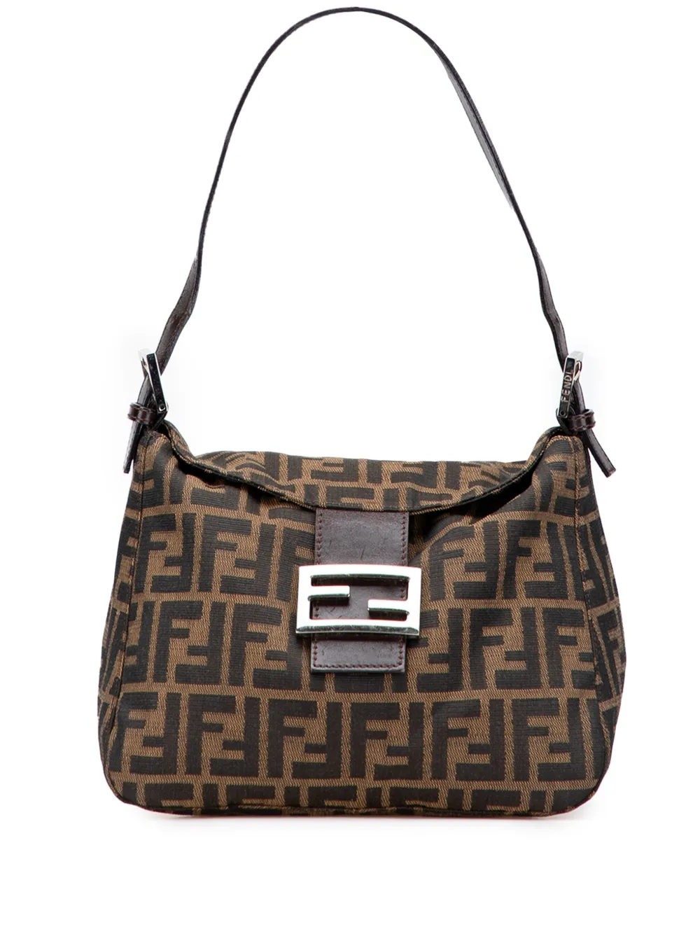 Fendi Pre-Owned 2000-2010 Zucca Canvas Double Flap shoulder bag - ブラウン Fendi Pre-Owned 2000-2010 Zucca Canvas Double Flap shoulder bag - ブラウン