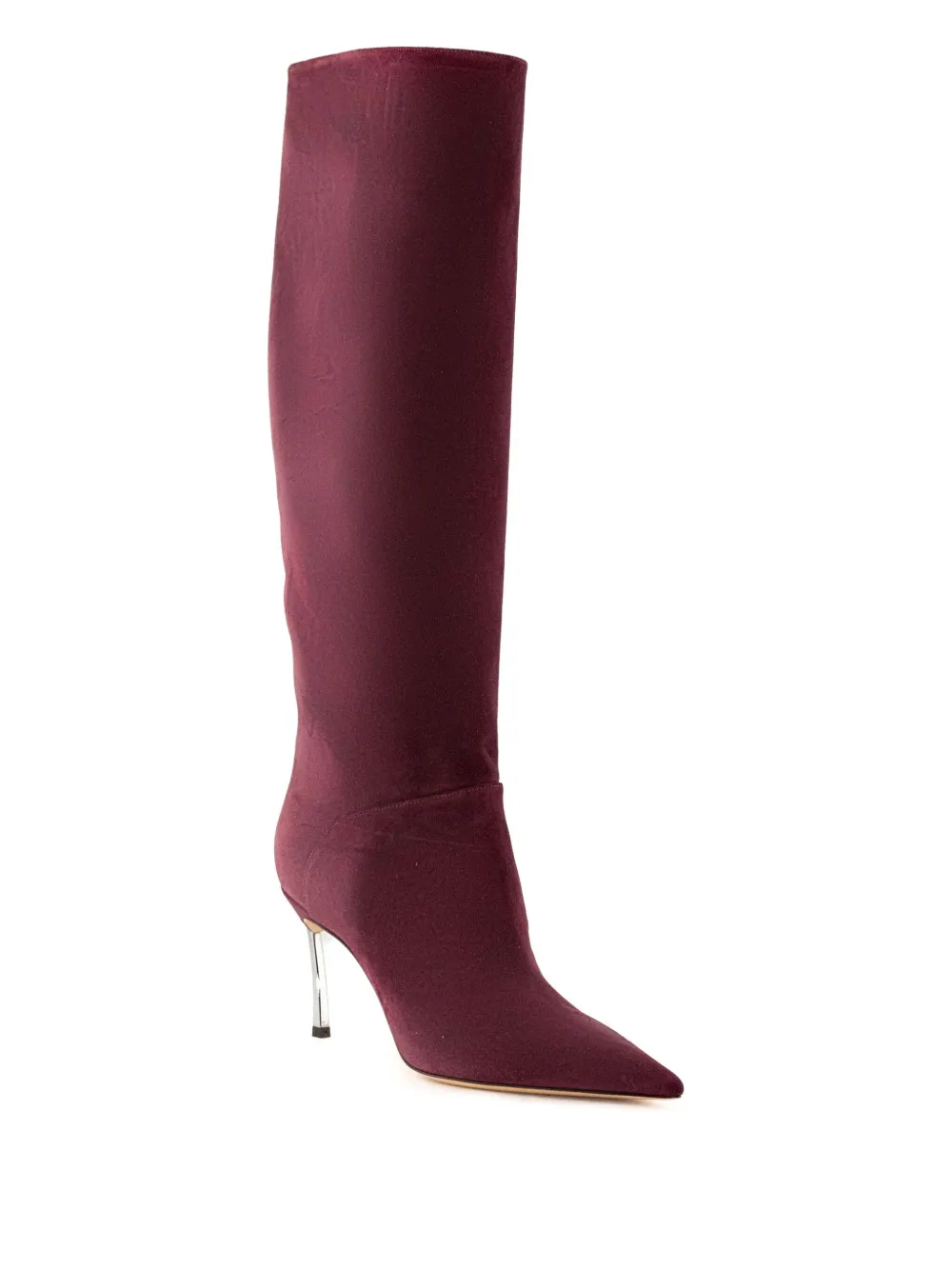 Casadei 80mm Pointed-toe Suede Boots In Red
