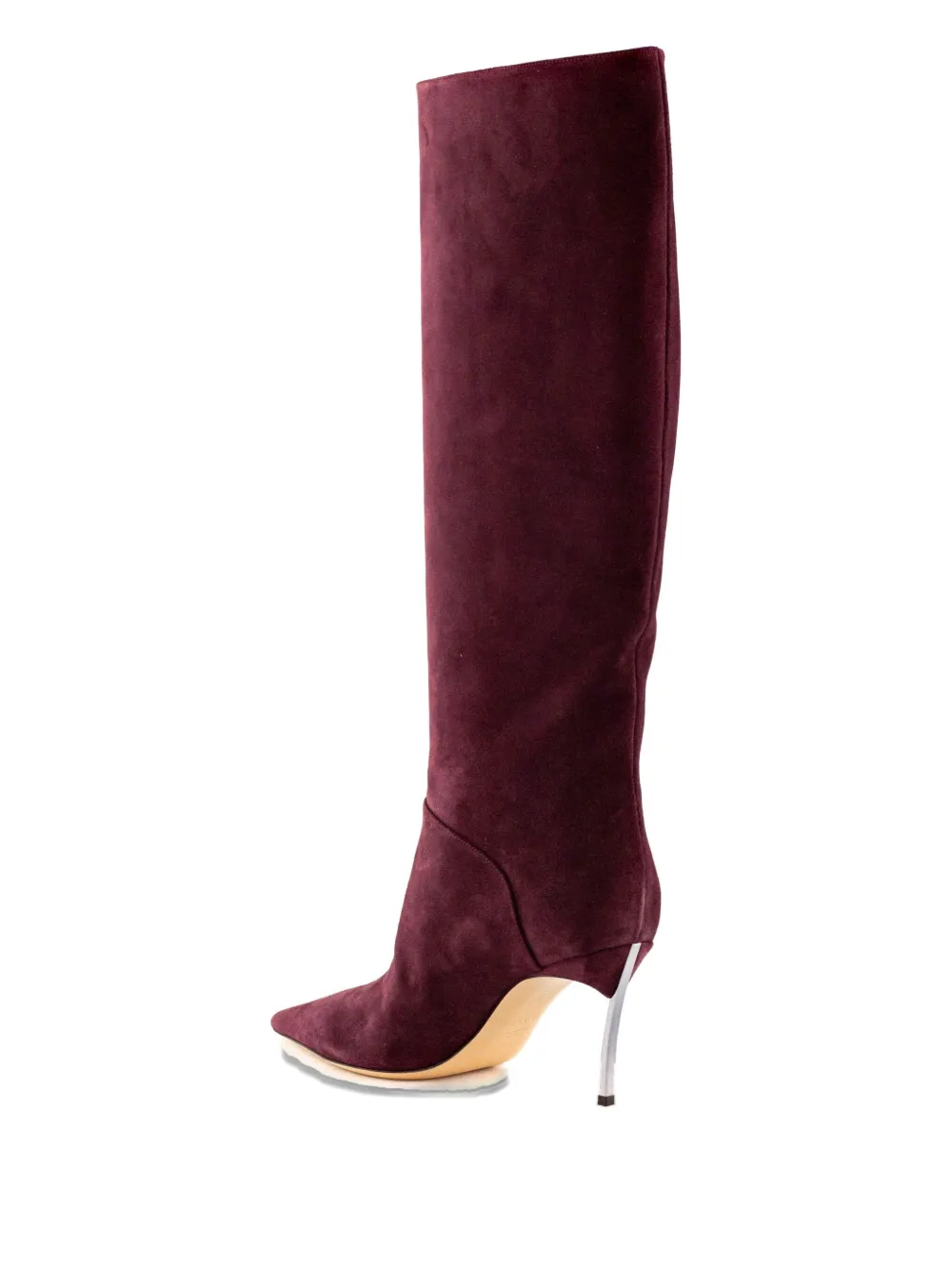 Casadei 80mm Pointed-toe Suede Boots In Red