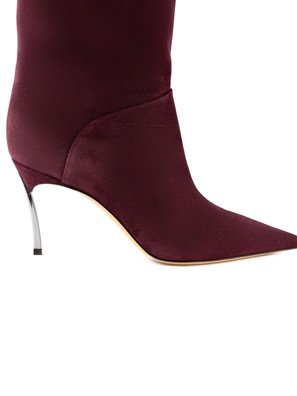 Casadei 80mm Pointed-toe Suede Boots In Red