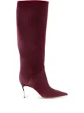 Casadei 80mm pointed-toe suede boots - Red