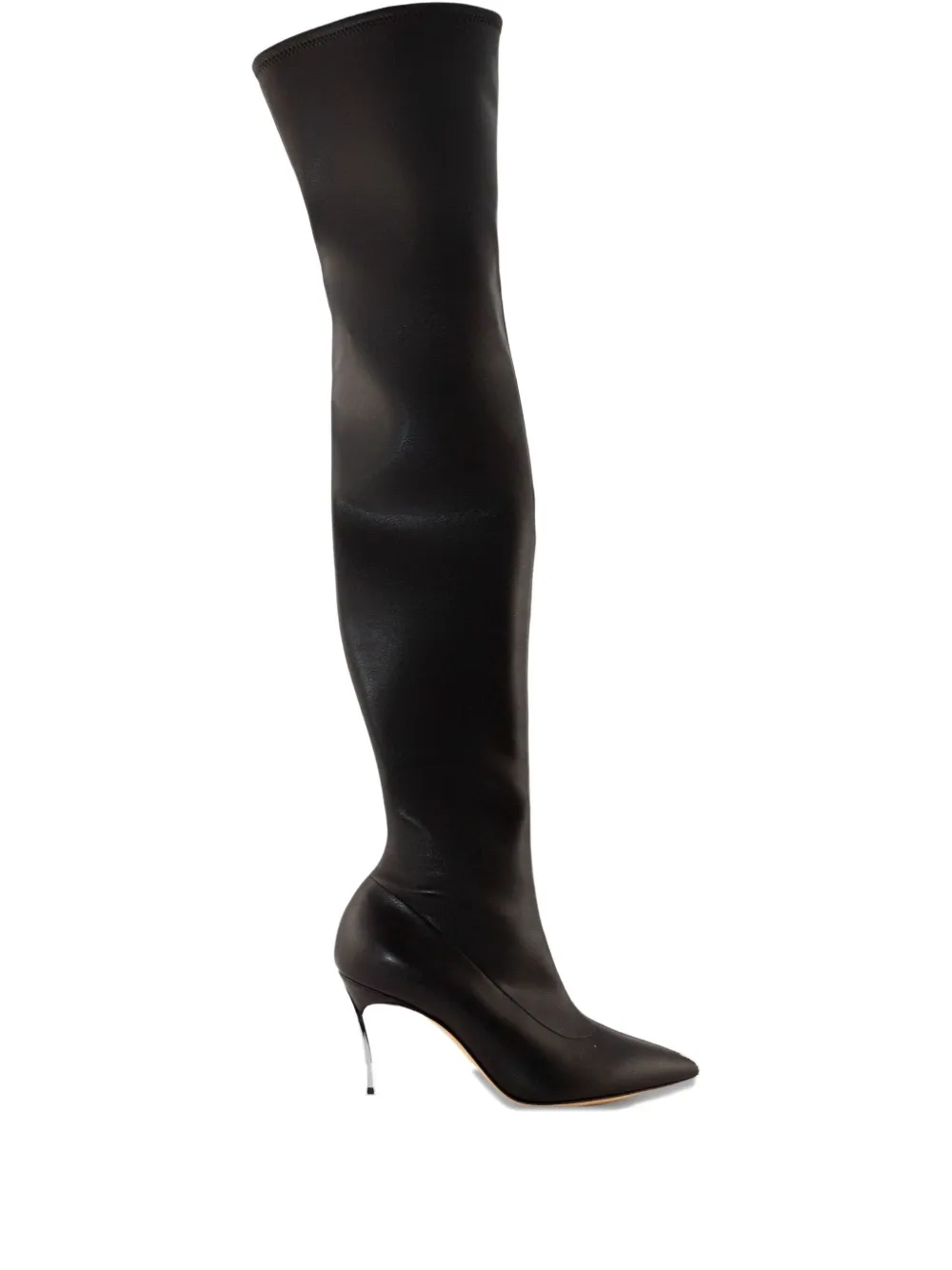 Casadei 80mm Pointed-toe Stiletto Boots In Black