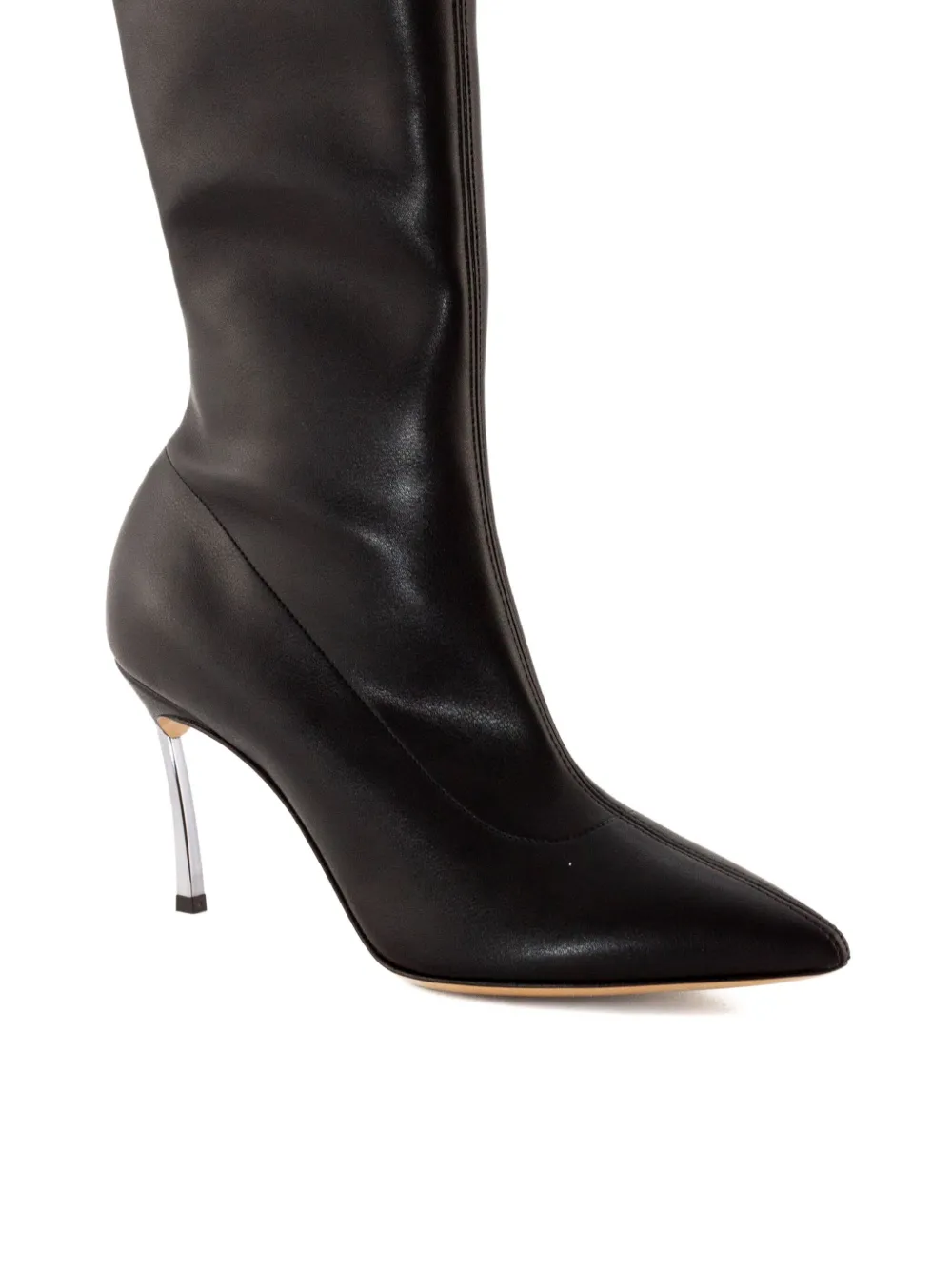 Casadei 80mm Pointed-toe Stiletto Boots In Black