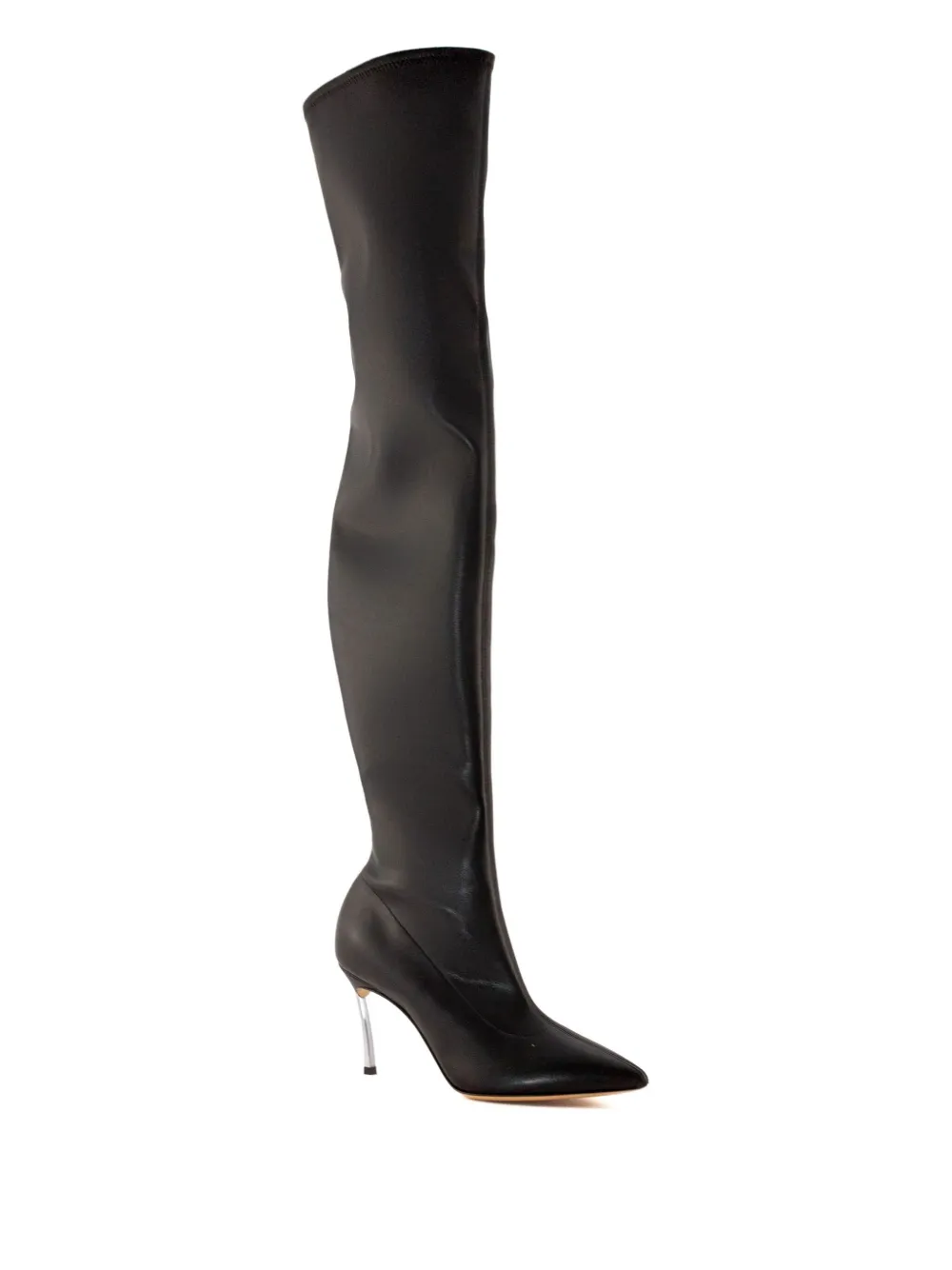 Casadei 80mm Pointed-toe Stiletto Boots In Black