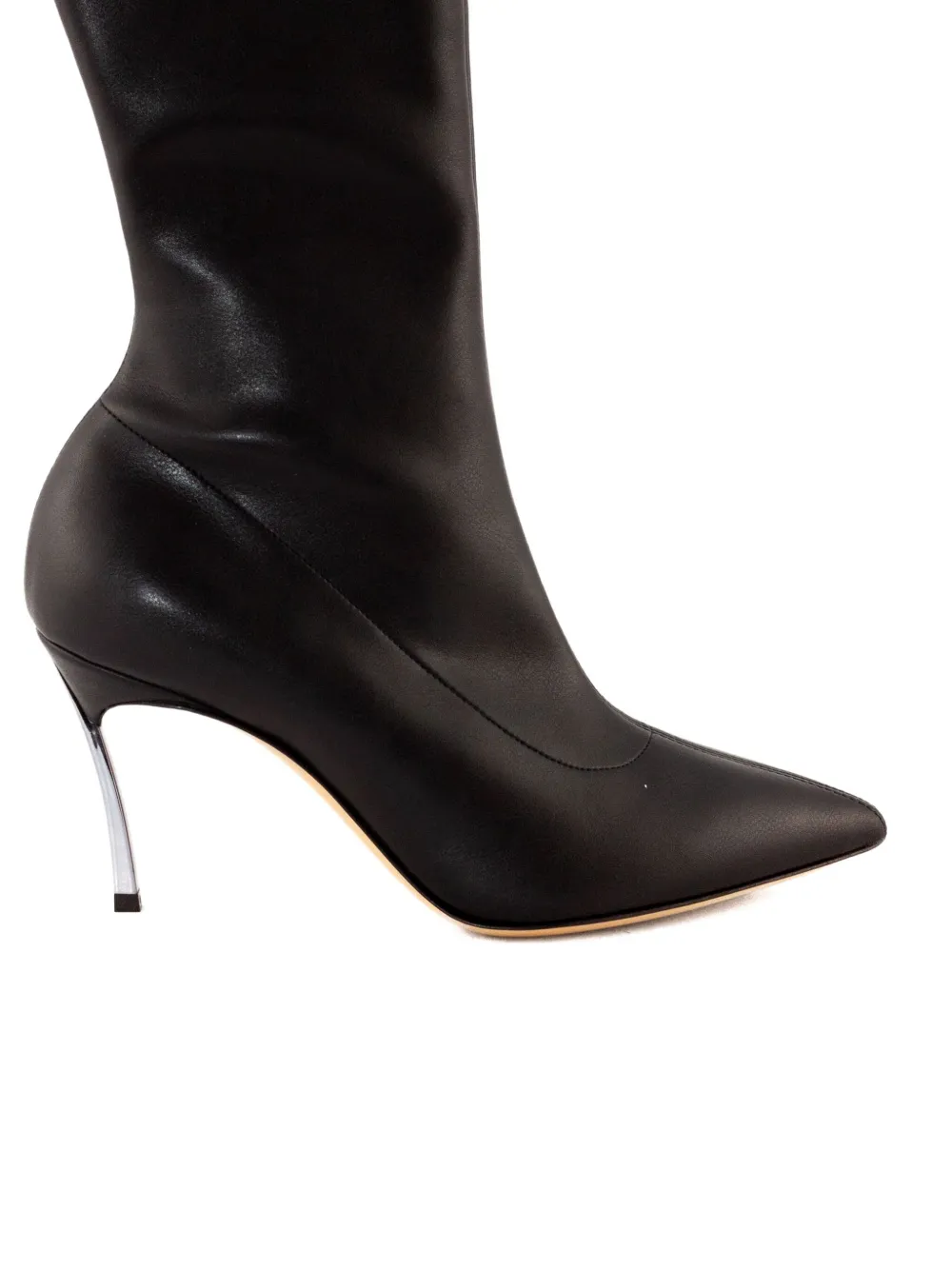 Casadei 80mm Pointed-toe Stiletto Boots In Black