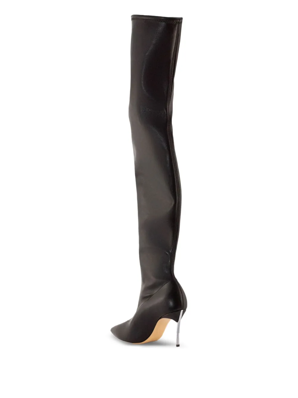 Casadei 80 mm stiletto laarzen met puntige neus Zwart
