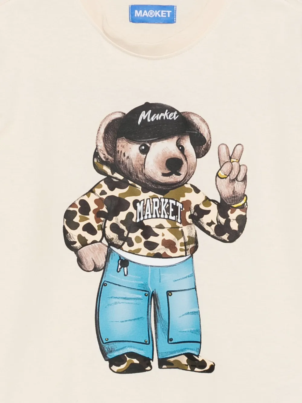 MARKET T-shirt met teddybeerprint Beige