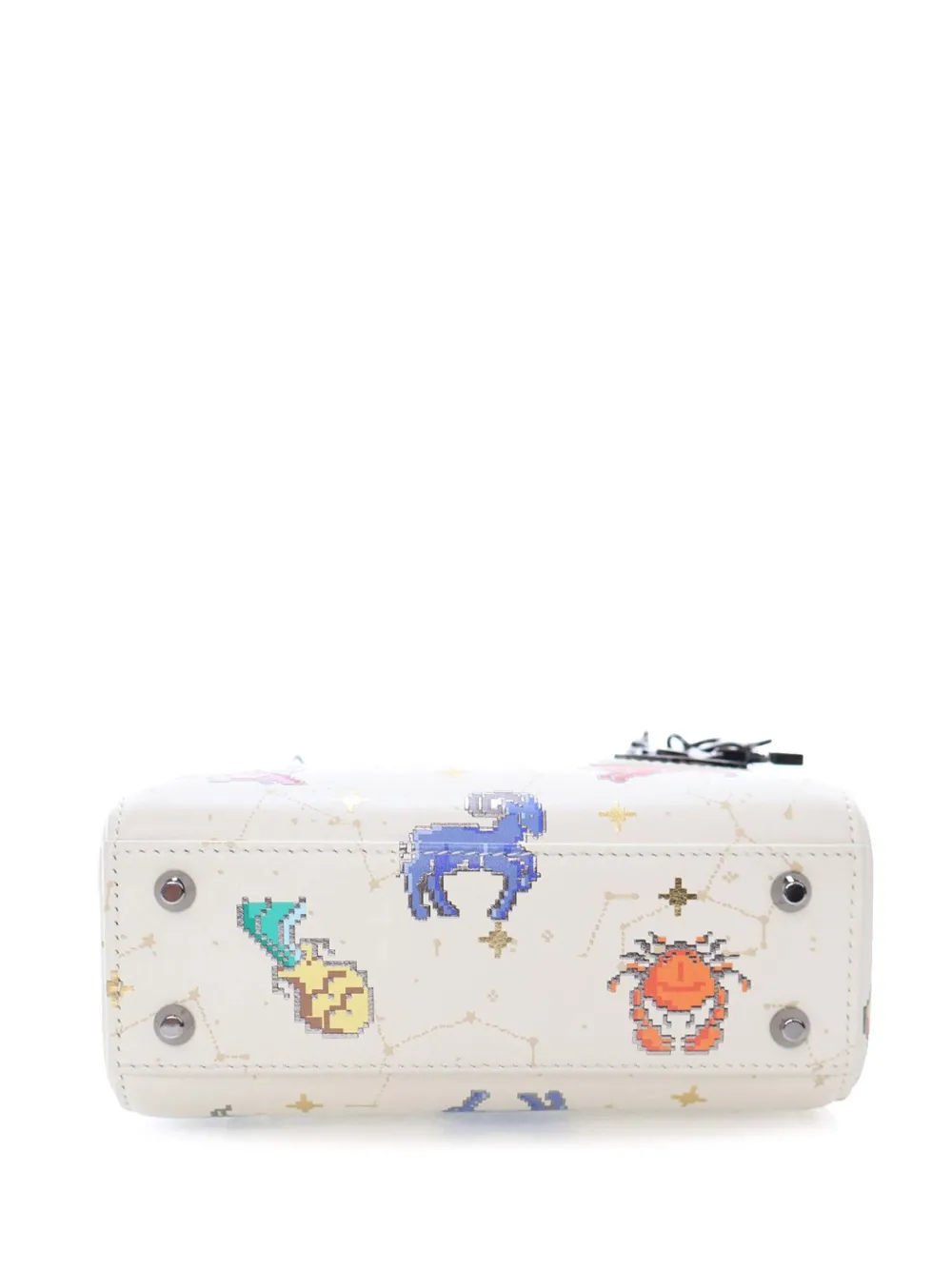 Pre-owned Dior 2022 Mini Calfskin Pixel Zodiac Lady Satchel In Multi
