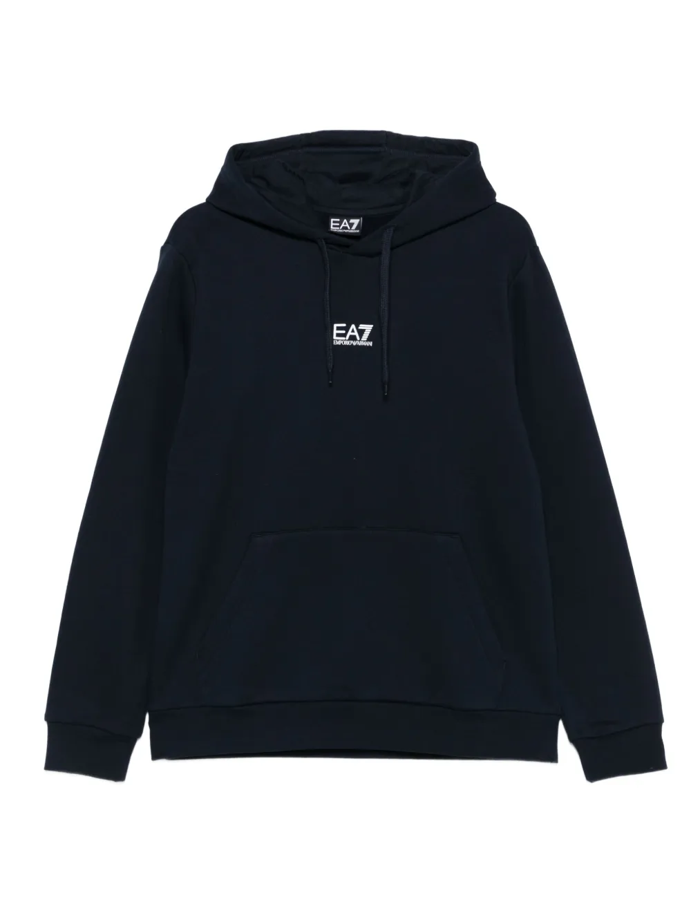 Ea7 Emporio Armani logo-embroidered hoodie | Blue | Image 1