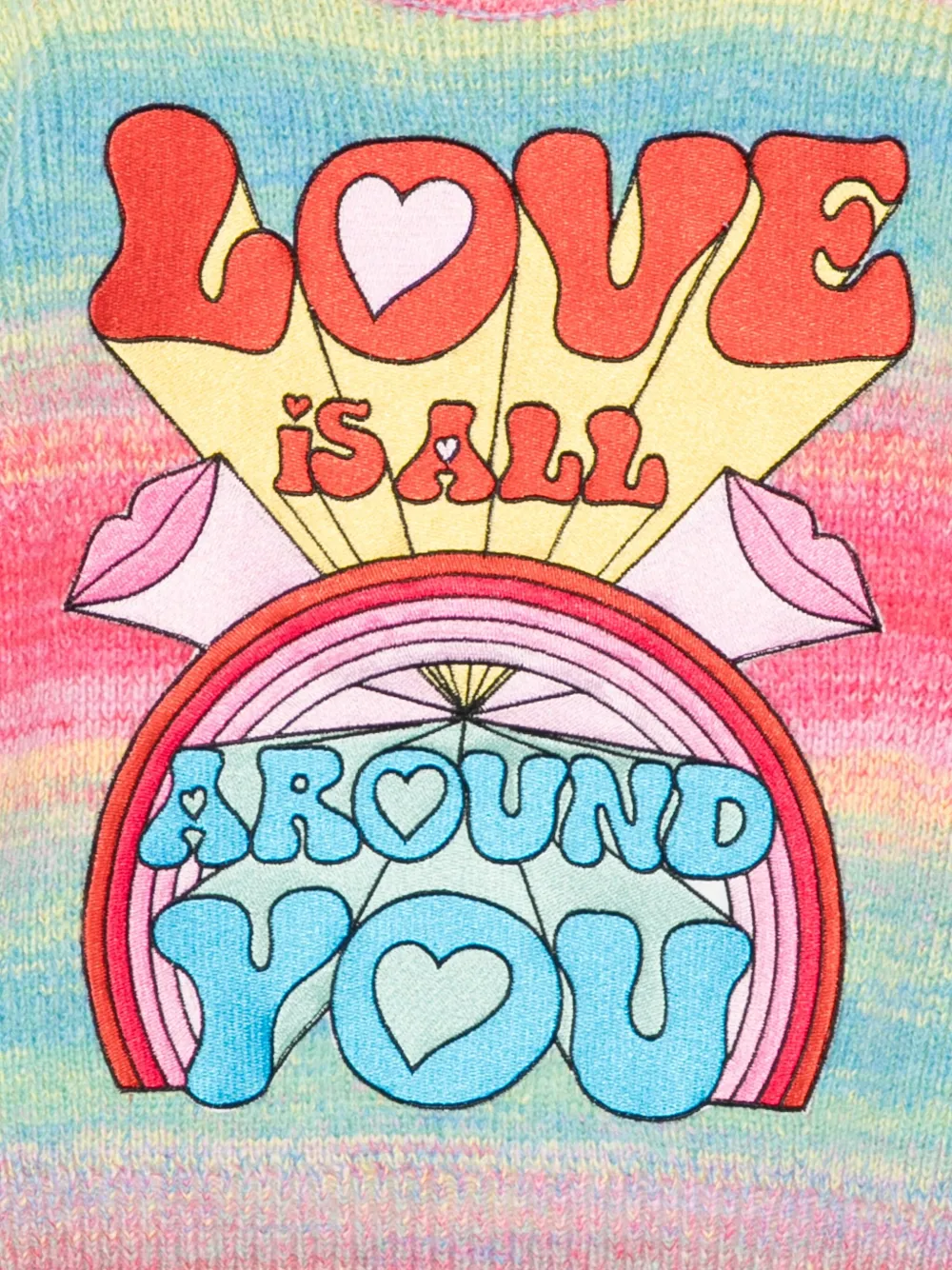 Stella McCartney Kids Gebreide trui met regenboogstreep Roze