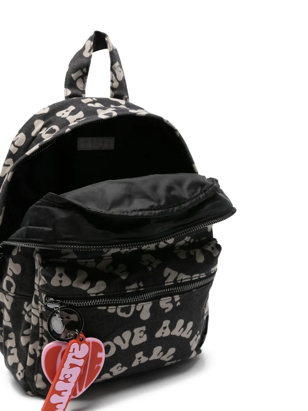 Stella McCartney Kids love-print Backpack | Black | FARFETCH